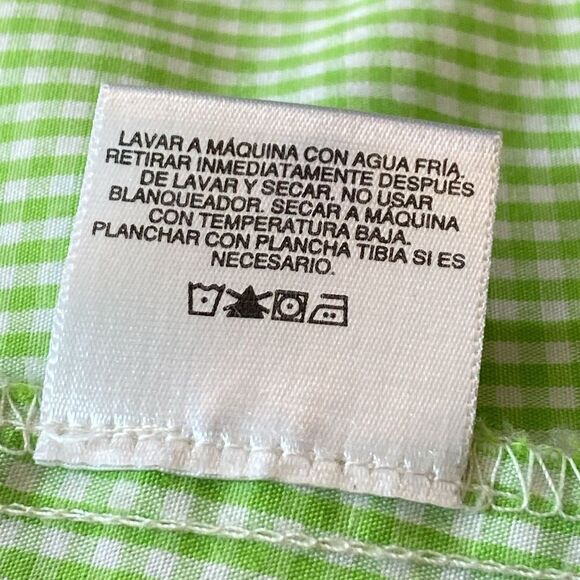 Laura Scott Green Checkered Women’s Shirt Blouse Size Approximately  3X No Tag - Picture 4 of 9